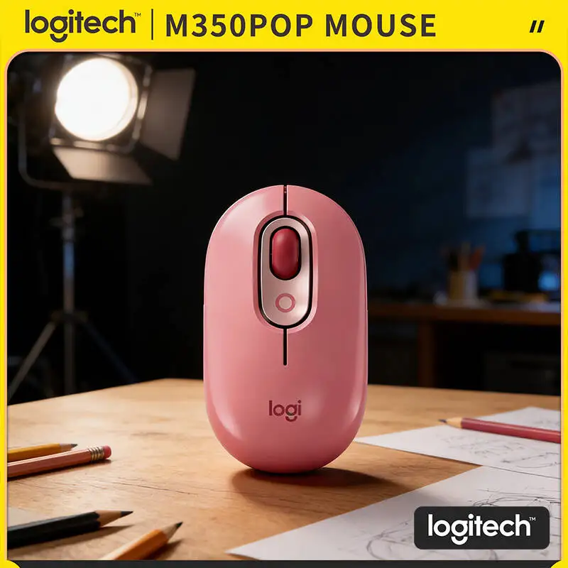 

Eco-Friendly Logitech M350 POP Mouse Recycled Plastic Silent Scroll Multi-Device for Laptop PC Mac Office