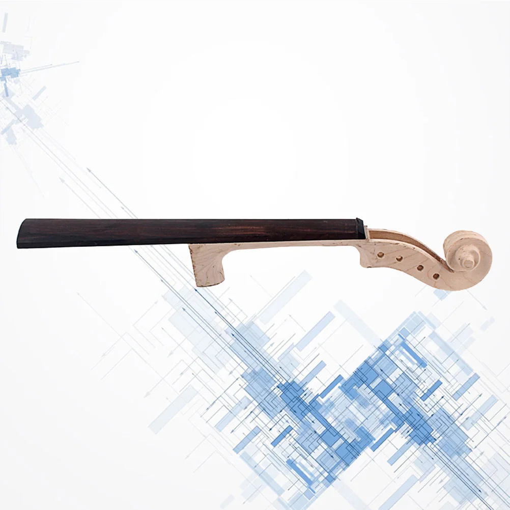 

Unfinished Wooden Violin Neck Ebony Fingerboard Hand Carved Scroll Head Spare Parts for Violin Builder