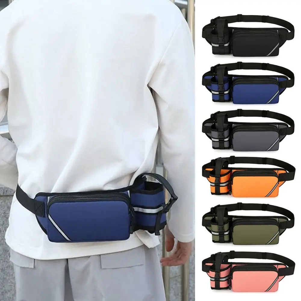 

Нейлоновая сумка для бега и пешего туризма, светоотражающая пряжка для ремня с держателем для бутылки с водой, спортивные поясные сумки, водонепроницаемые регулируемые