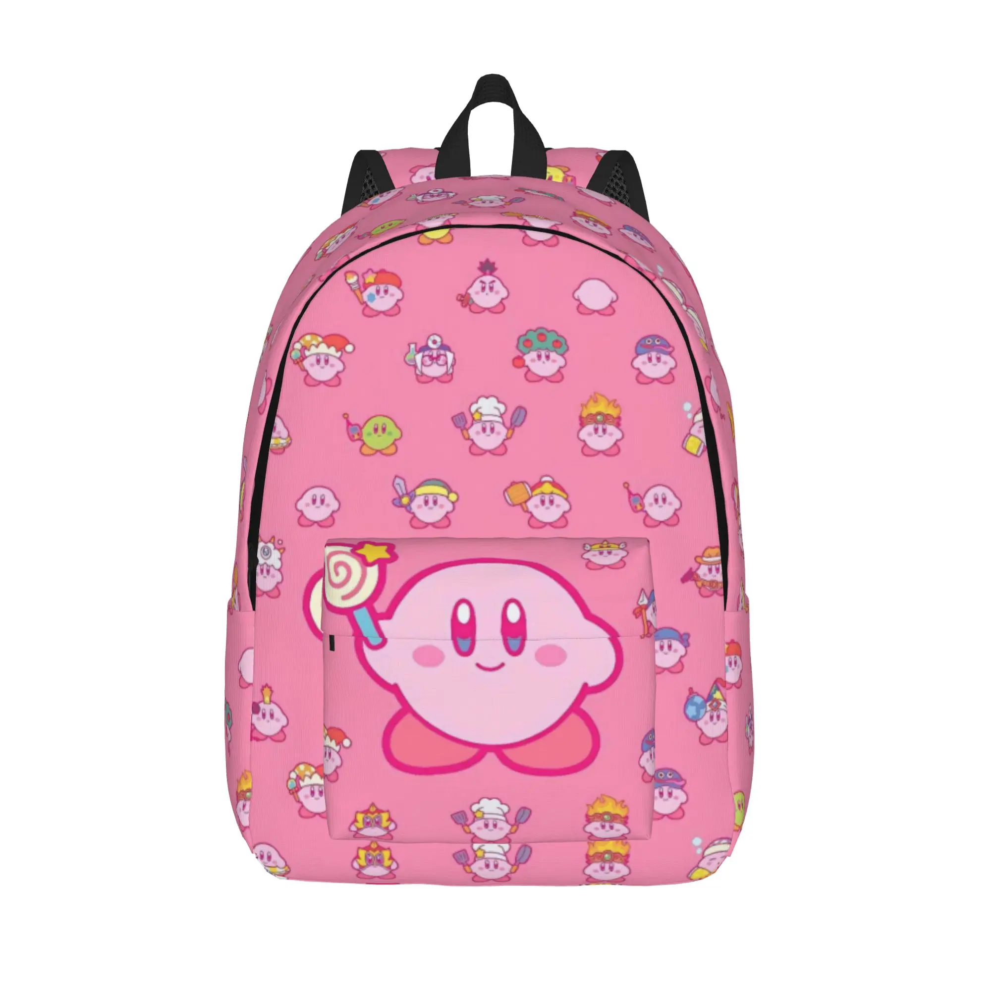 

pink kirbys funny game Backpack for Men Women Casual High School Work Daypack College Shoulder Bag Lightweight