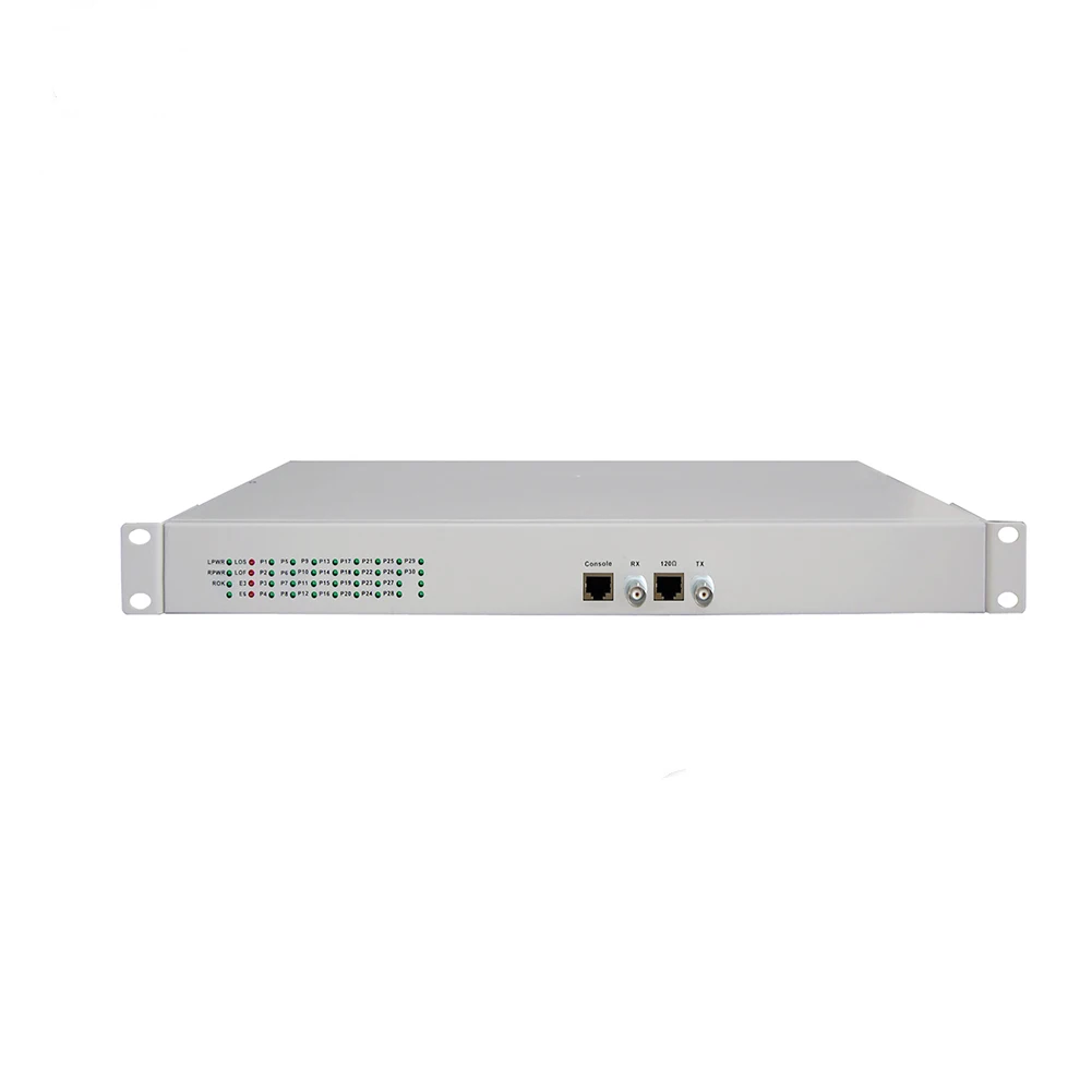 

30-канальный голосовой Mux Fxo Fxs Pots через ПК-мультиплексор E1 с портом FE Ethernet