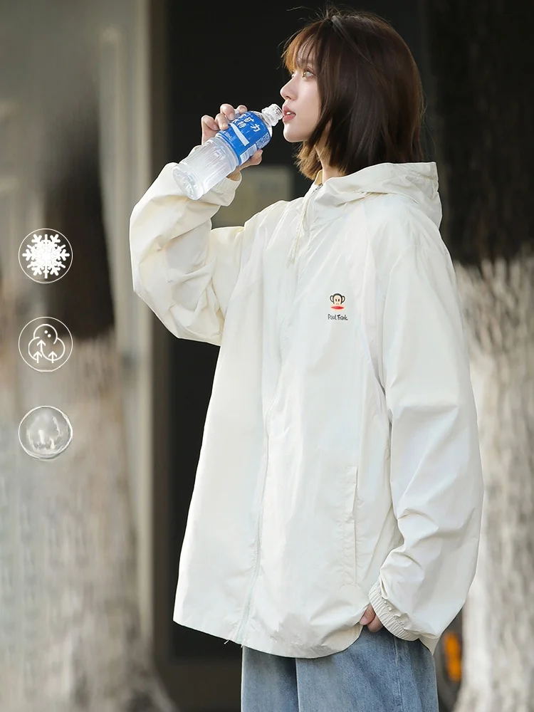 

PaulFrank Ice Silk Thin Qui Dry Skin irt for Men Summer UPF50 UV Protection Sunscreen Clothing Loose Fit Printed Youth Trend