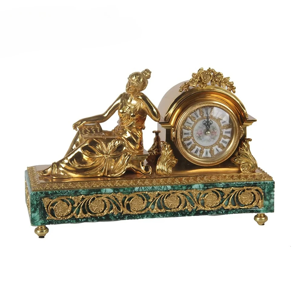 Reading Muse pendulum ornament exquisite desktop handicrafts decoration villa furniture cabinet clock