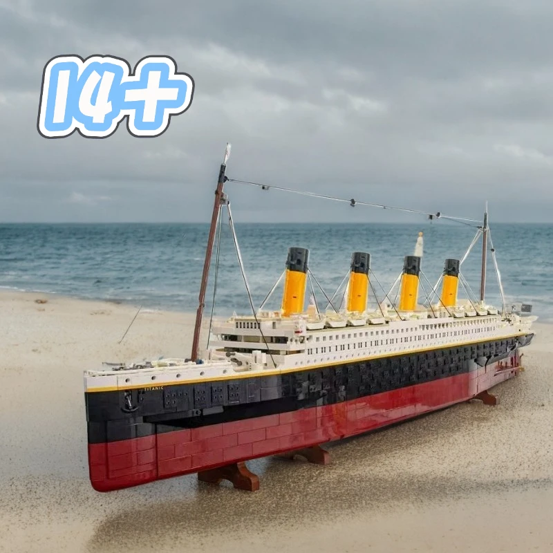 1.35M Large Titanic Cruise Ship 9090Pcs Building Bricks Steamship Model Bricks Fit 10294 Christmas Birthday Gift Home Decor