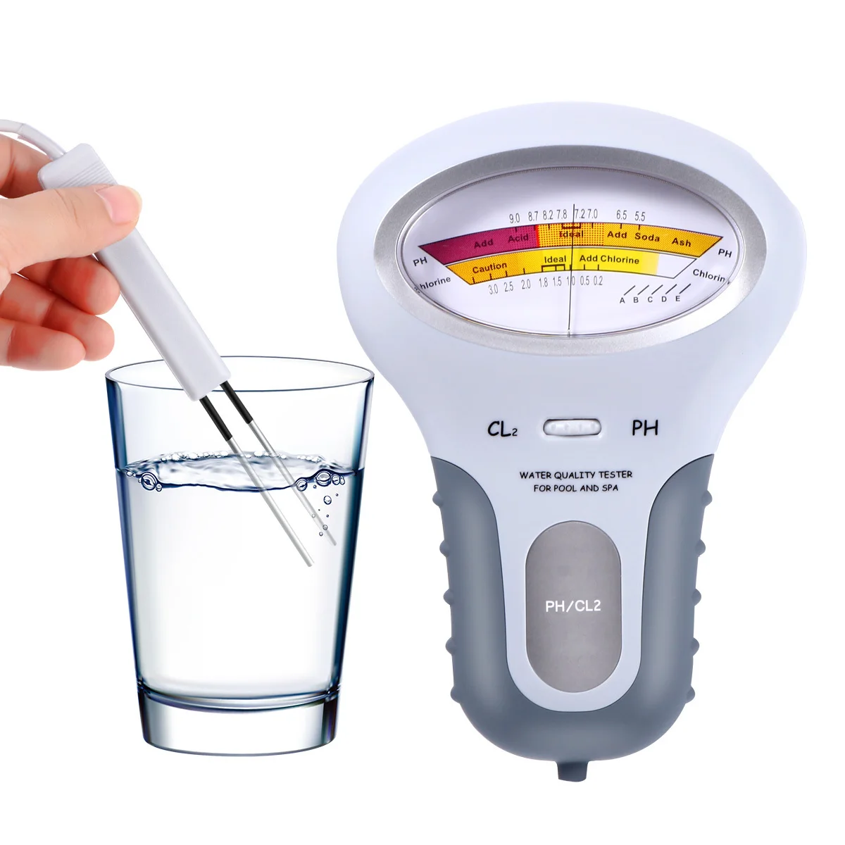 

Water Quality Tester for Pool PH Meter Chlorine Portable Large Screen Display Suitable for Swimming Pool Spa Monitoring