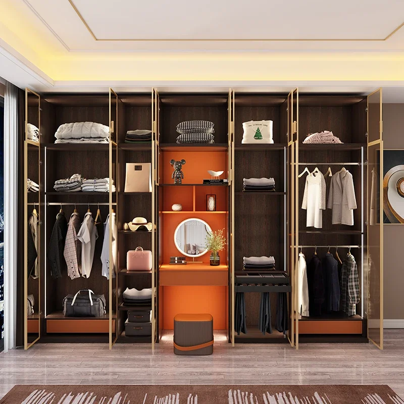 

Многофункциональный шкаф для спальни, мебель для хранения вещей, гардероб для одежды ﻿ Удобный деревянный угловой шкаф для одежды в комнату или дом