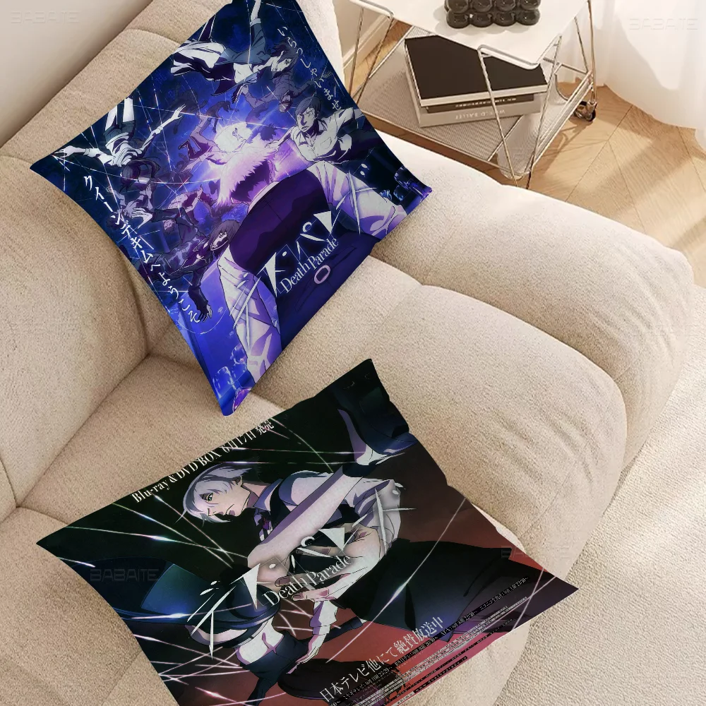 Death Parade Pillowcase Toon Gift Cushion Cover Bedroom Home Sofa Chair Seat Decor Pillow Case