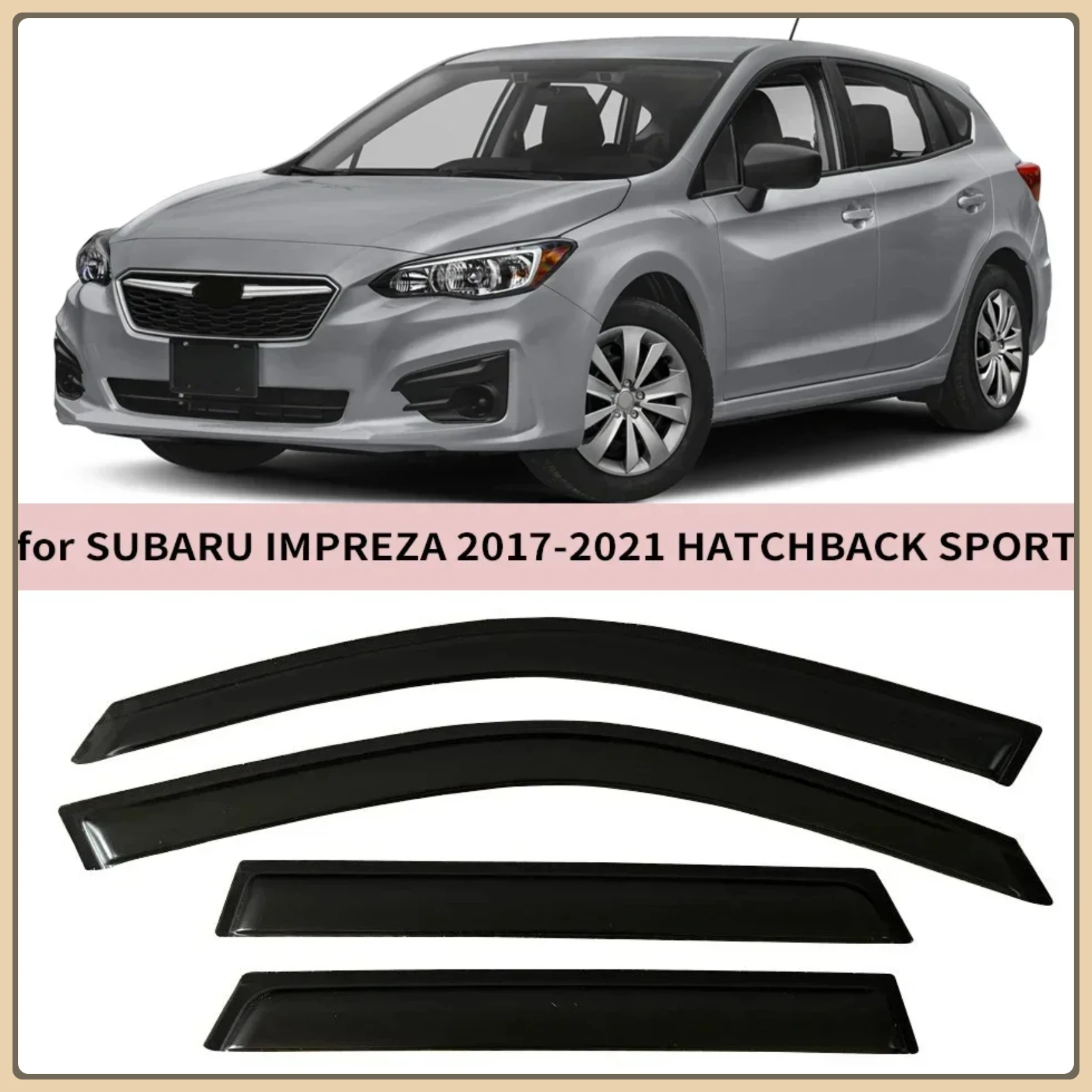

For SUBARU IMPREZA 2017-2021 HATCHBACK SPORT Car Accessories Side Vent Deflector Window Visor Rain Guard Out-Channel