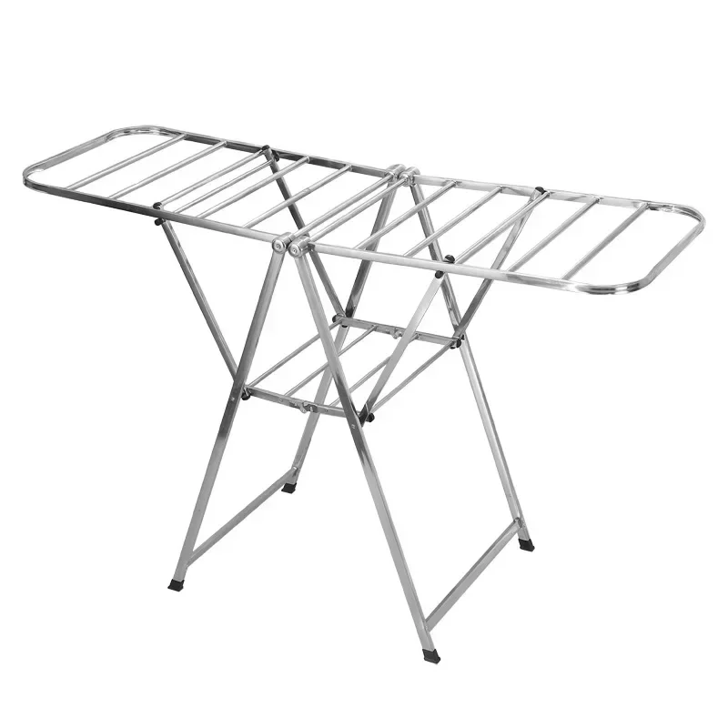 

Stainless Steel Folding Drying Rack Balcony Floor Multi-functional Drying Rack Outdoor Wing Folding Clothesline