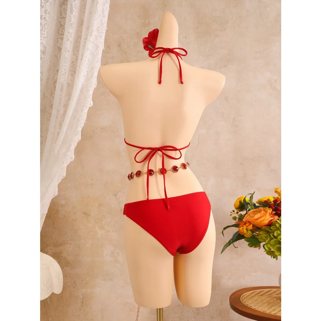 Mit Spitzenrock Sexy Bikini Damen Bademode Weiblicher Badeanzug Dreiteiliges Bikini-Set Badeanzug Schwimmanzug V8497 – Detail 13