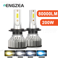 ENGZEA Car Headlight H4 H7 LED 80000LM H1 H3 H8 H9 H11 9005 9006 9004 9007 3000K 6000K 8000K Auto Fog Lights 12V LED Lamp Bulb