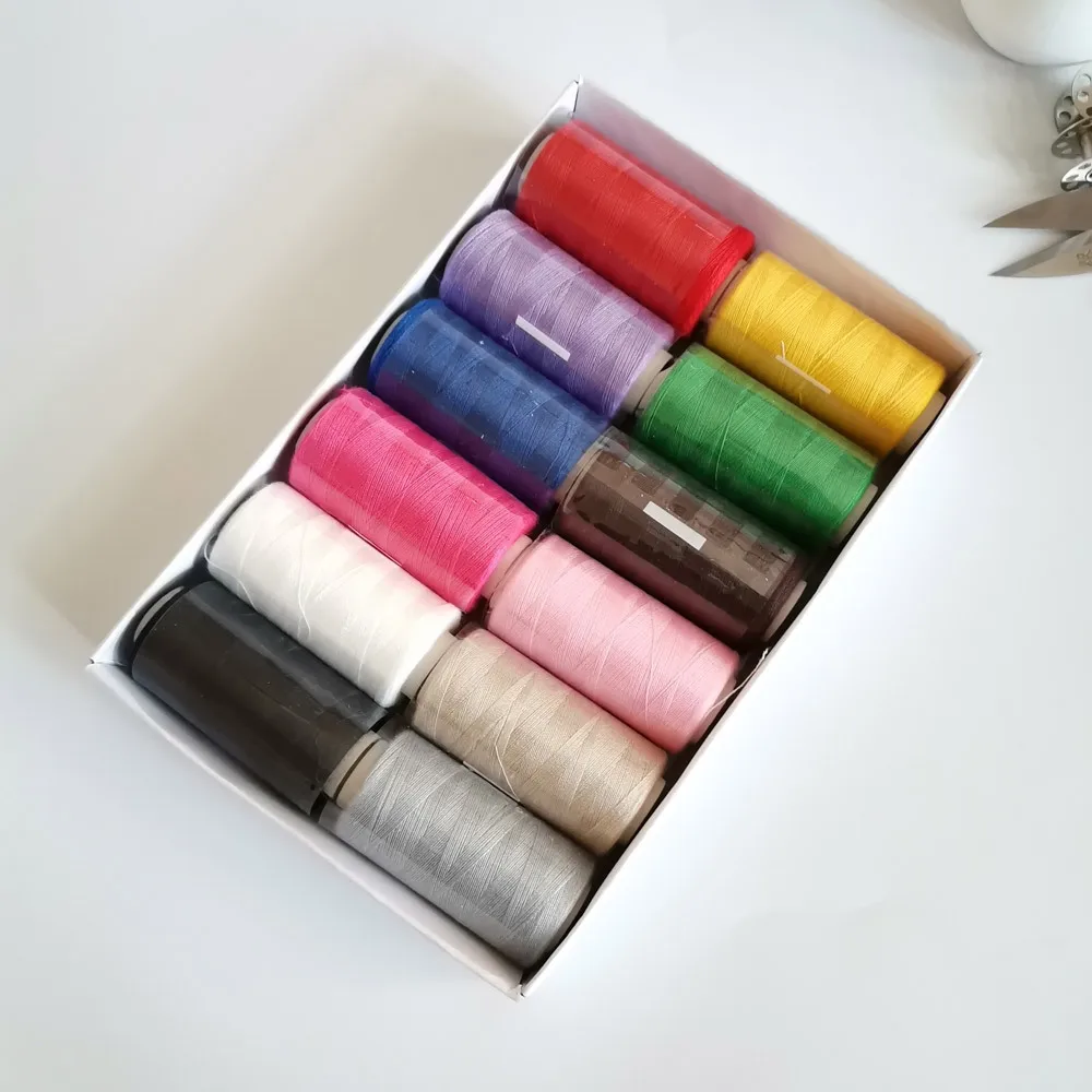 350 متر الحياكة البوليستر آلة الخياطة الموضوع مجموعة المعادن بكرات مقص DIY بها بنفسك الخياطة اكسسوارات ل المغني BROTHER Janome JUKI