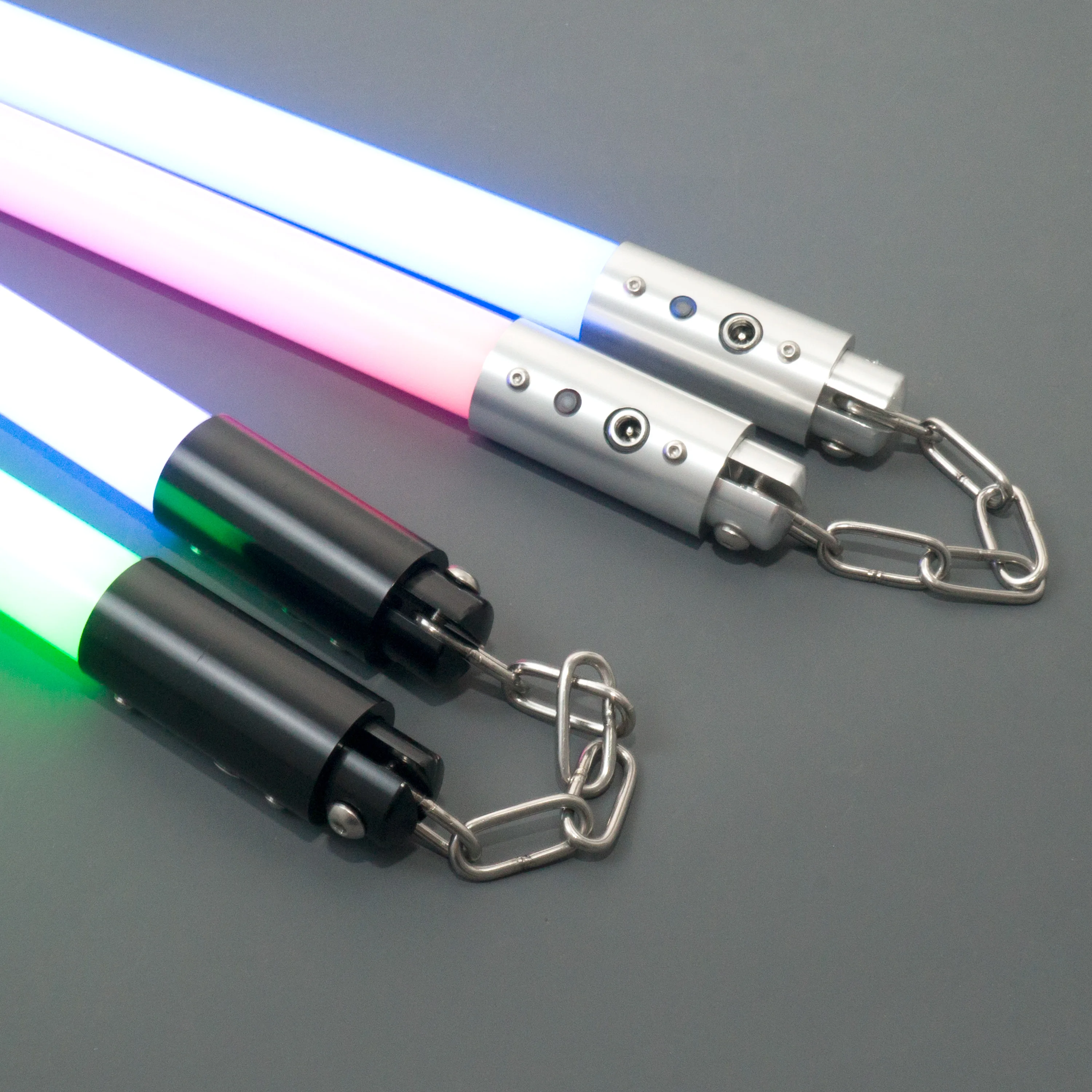 AKsabers Nunchakus Metal pixel Lightsaber 35 سم الطول 7 ألوان متغيرة لعبة Dueling التأثيرية الثقيلة