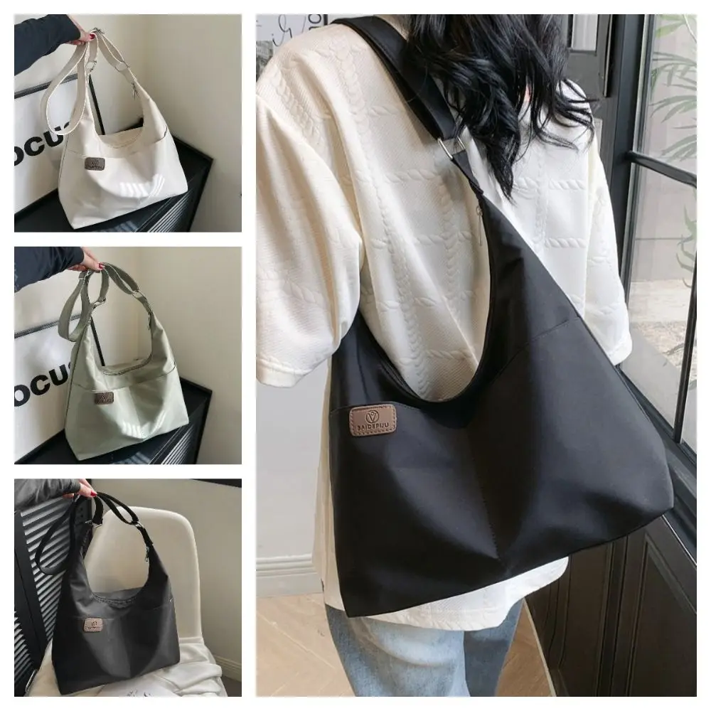 

Large Capacity Nylon Messenger Bag Casual Korean Style Square Crossbody Bag Waterproof Solid Color Single Shoulder Bag Outdoor