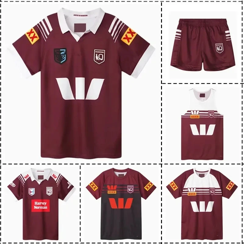 2024 Queensland Marrons Staat Van Herkomst Thuis/Uit/Training Rugby Jersey-Herenmaat: S-5XL (Printnummer) Topkwaliteit