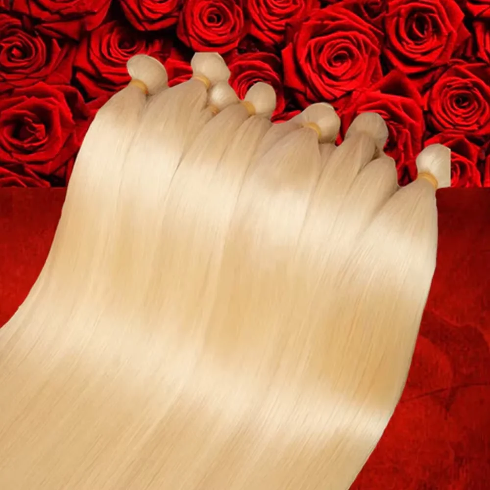 613 Honey Blonde Bone Straight Brazilian Remy Human Hair Bundles 3/4 Pcs Hair Weft Sew In Hair Extensions 34 36 38 40 Inches Silky Smooth Tangle Free Minimal Shedding Bundle Deals For Women