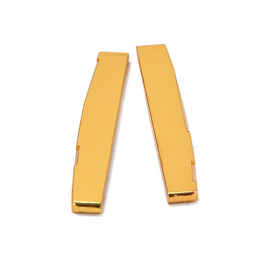 

2pcs Guitar Bridge Saddle Brass Gold Plated High Quality Acoustic Folk Guitar Parts Accessories Bronze Tone Replacement