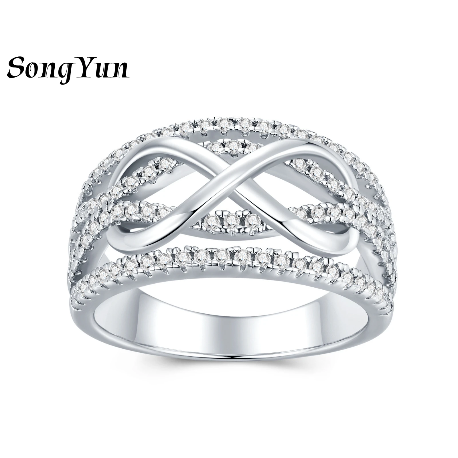 

SongYun Designer Jewelry 925 Sterling Silver Ring Moissanite Vintage Ring Bohemian for Women Girls 18K Real Gold GRA Certificate