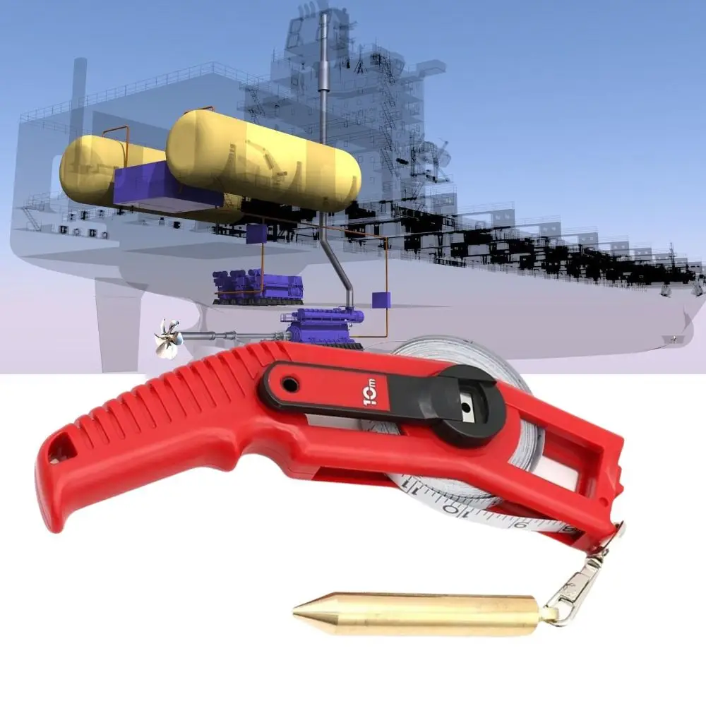 Engraved Oil Gauge Dual Scale Fast Retractable Oil Gauging Tape Brass Plumb Bob Carbon Steel Fuel Measuring Device Ship