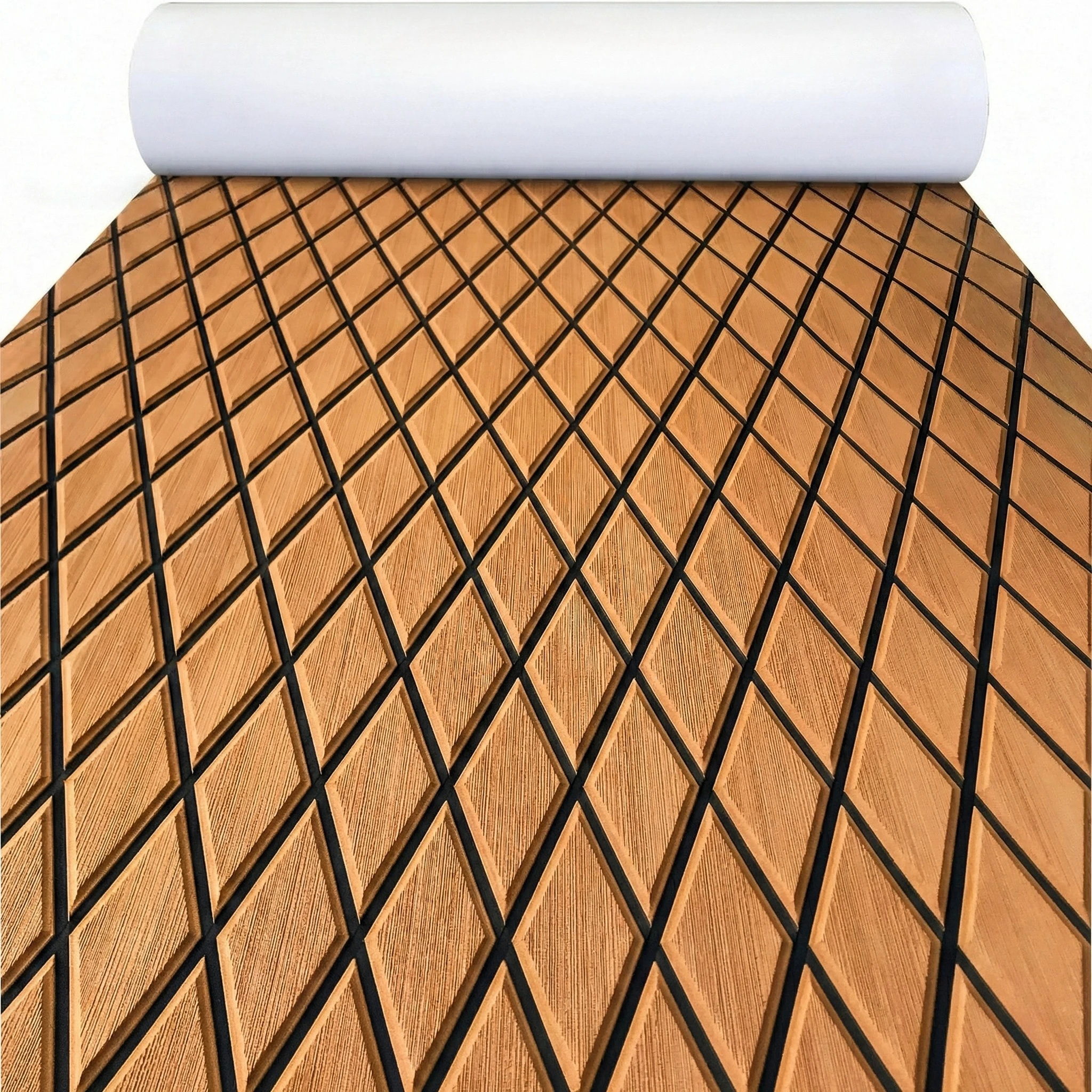 2400x900x6mm Zelfklevende EVA Foam Bootvloer Pad Diamond Faux Teak Decking Sheet Antislip Marine Yacht RV Mat Accessoires - afbeelding 2