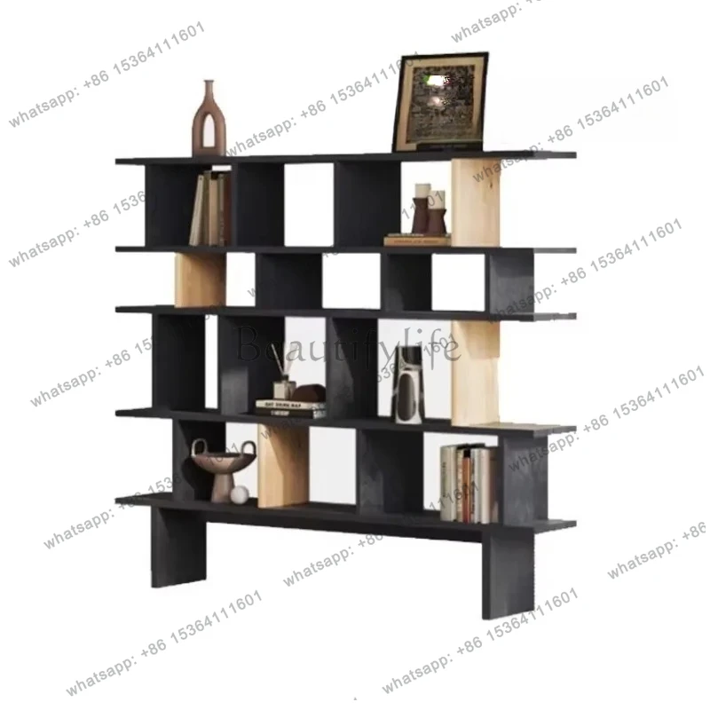 

Minimalist bookshelf integrated against the wall removable living room shelf black entrance creative decorative shelf