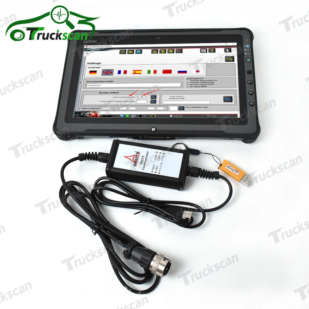 

Ready to use F110 Tablet +For Deutz Communicator OBD Adapter with SerDia Software For SerDia 2010 diagnostic and programming