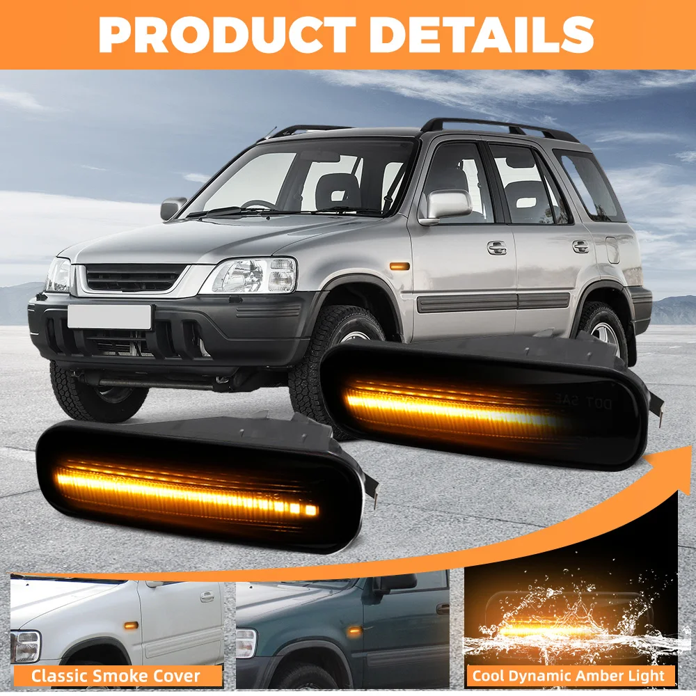 2pcs LED Side Marker Lights Left and Right For Honda Ballade Hatchback Sedan 1995-1999 Civic 2/3/4DR  CR-V 1996-2000 34351SL4003