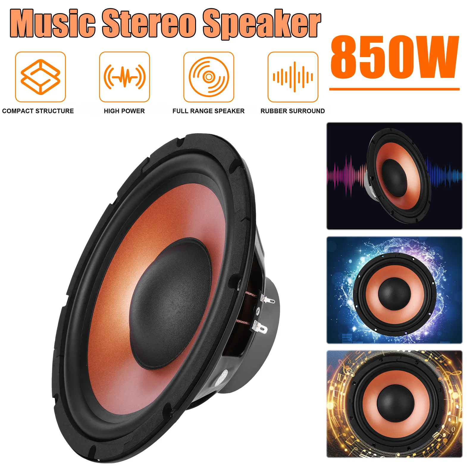 

Автомобильный сабвуфер 10 дюймов: Мощный бас, 35-мм магнит, 100-мм звуковая катушка, стереодинамик для авто