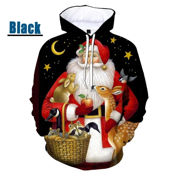 2023 Fashion Explosion Fall Winter Christmas 3D Printing Casual Unisex Round Neck Hooded Sweater Baseball Jersey Sweatshirt