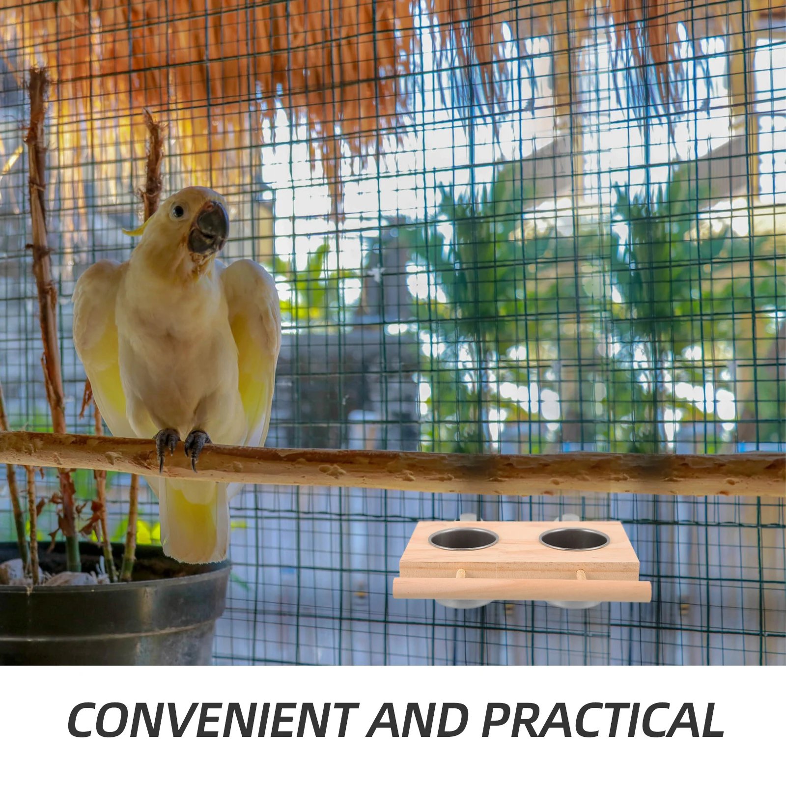 

Stainless Steel Bird Food Cup Cage Bowl Bowls Feed Box Tray Feeding for Station