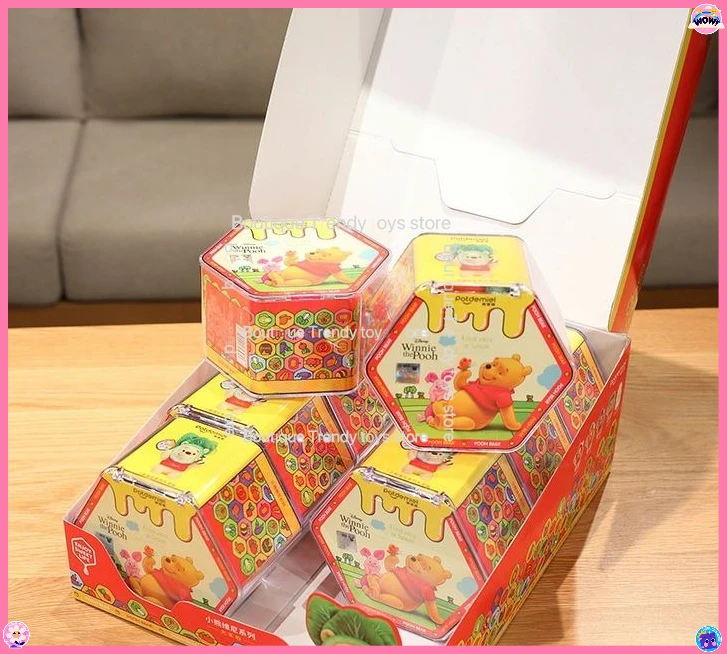 In Stock  Disney Licensed Blind Box - Stitch Dolls Winnie the Pooh Pendants Strawberry Bear Plush Figurines Gift for Girls