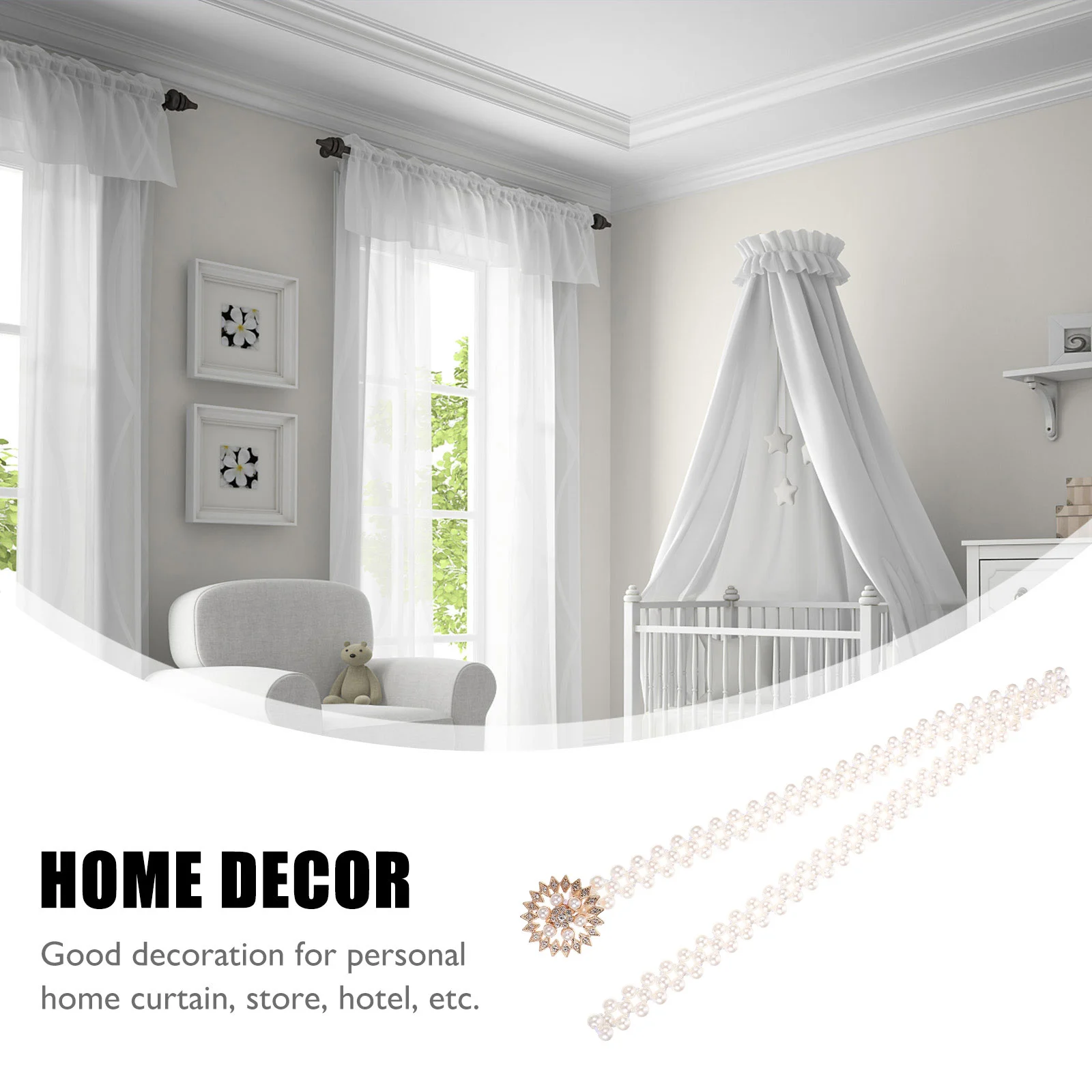 

1Pcs Decorative Curtain Binding Strap Fashion Simple Curtain Buckle Rope Tieback for Home Window Drapery Accessory