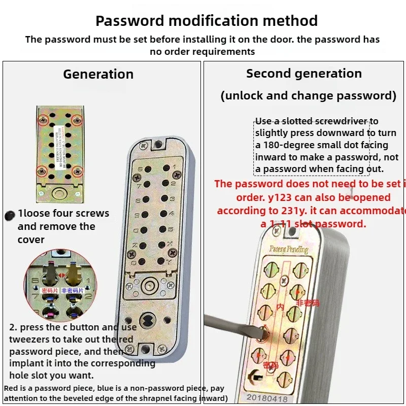 Zinc Alloy Waterproof and Rust-proof Mechanical Combination Lock Outdoor Iron Door Lock Courtyard Fence Aluminum Lock