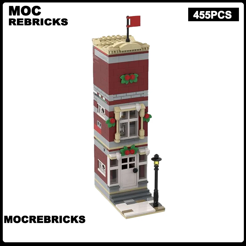 MOC ストリートビューシリーズ中世商人の家モジュラーアパートビルディングブロックモデルレンガディスプレイクリエイティブ DIY パズルおもちゃ