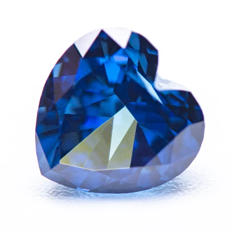 

Cubic Zirconia Crushed Ice Cut Royal Blue Color Heart Shape Charms Beads for Jewelry Making Rings Materials No Certificate