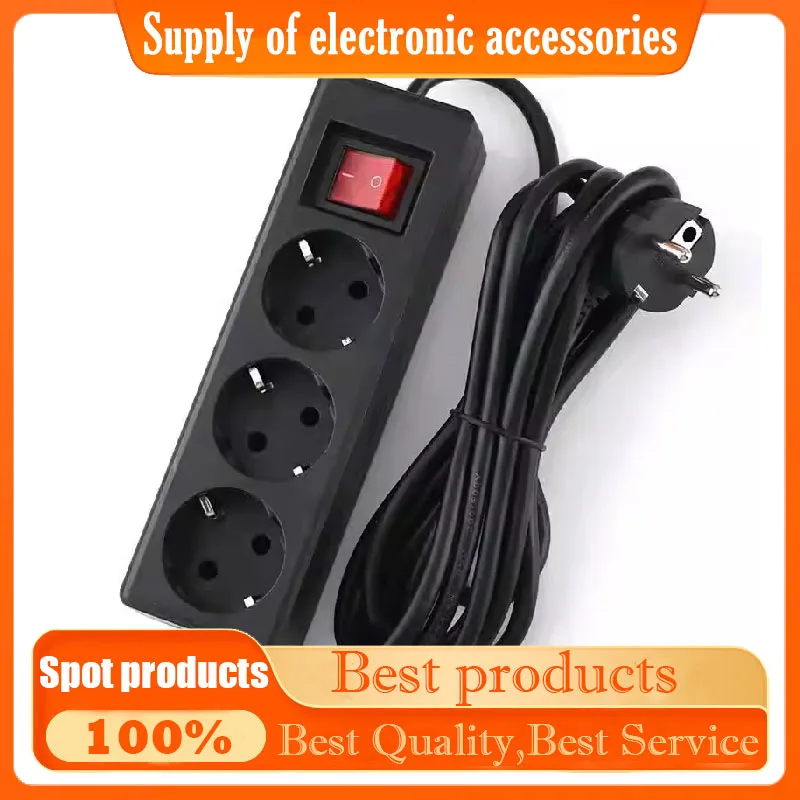 2500W EU Plug AC Outlet Multiprise Power Strip 5m Extension Cord Electrical Socket Network Filter