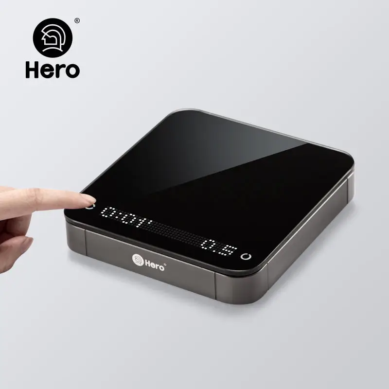 

Электронные кухонные весы ZeroHero BLACK MIRROR со светодиодным дисплеем, весы для веса с батарейным питанием, функция измерения веса
