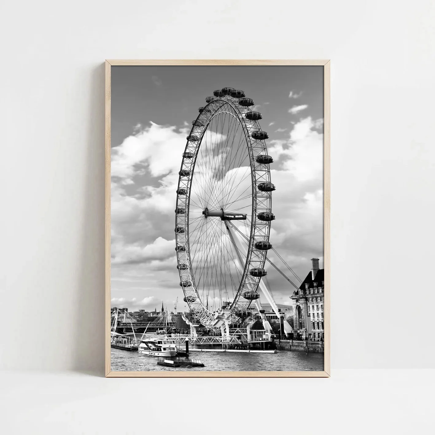 Minimalist Black White Architecture Canvas Print London Paris New York Rome Famous Building Poster Apartment Home Interior Decor