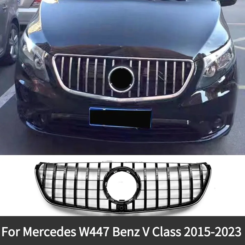 For GTR Style Front Bumper Grill for Mercedes Benz V-Class W447 V250 V260 2015-2023 Racing Accessory