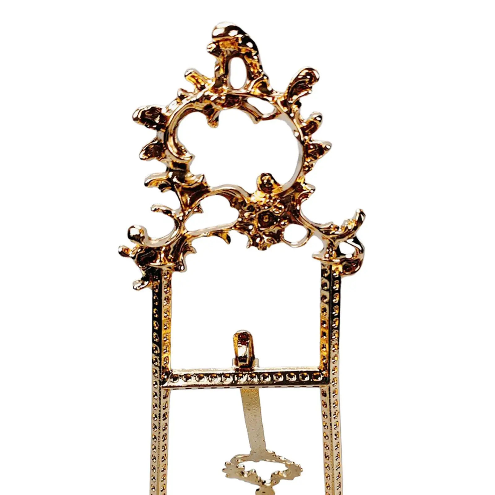 Frame Holder Bracket Storage Rack Picture Stand Alloy Easel Holder for Cabinet Living Room Weddings Tabletop Decorative Plate