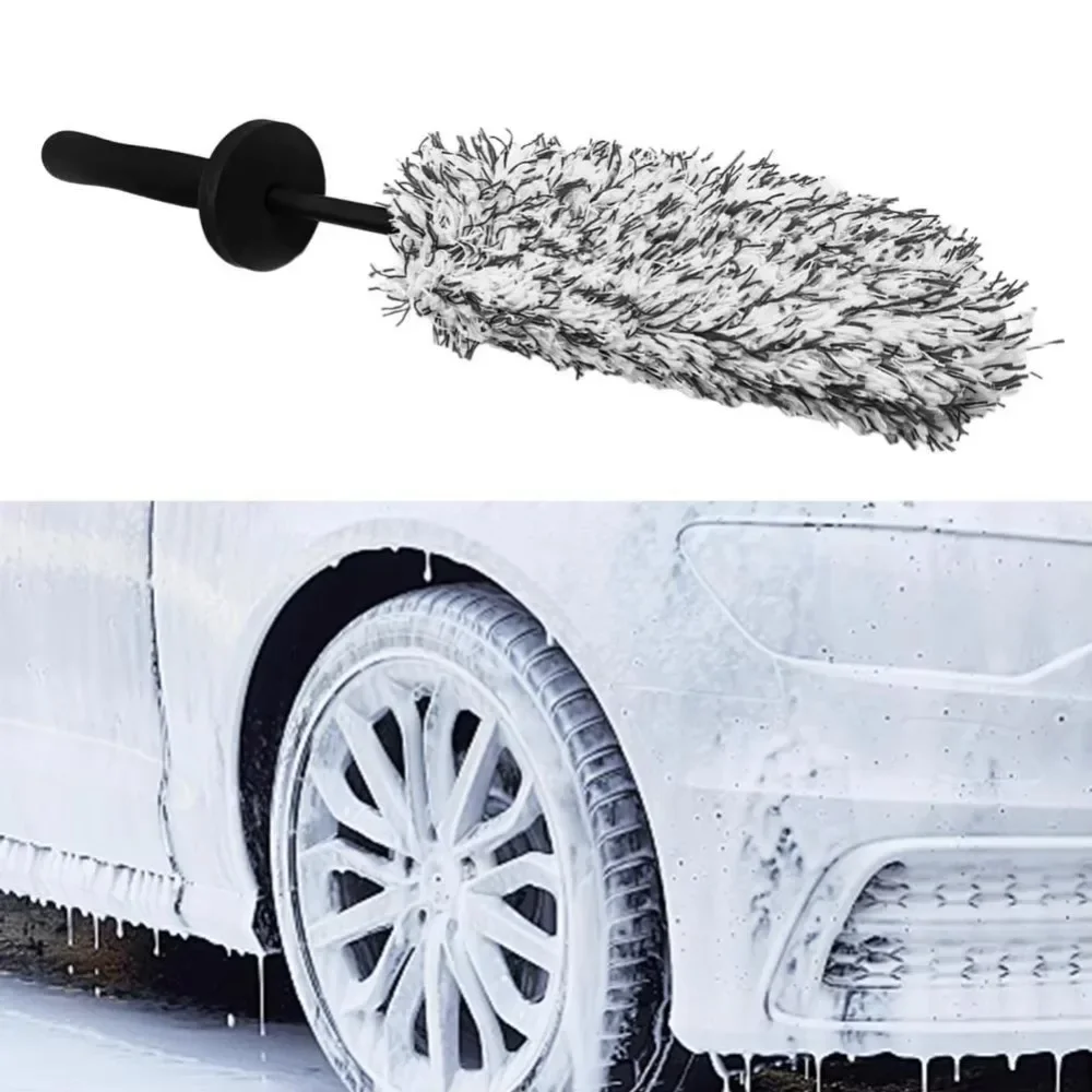 Car Wash Super Brush Microfiber Premium Wheels Brush Non-Slip Handle Easy To Cleaning Rims Spokes Wheel Barrel Car Accessories