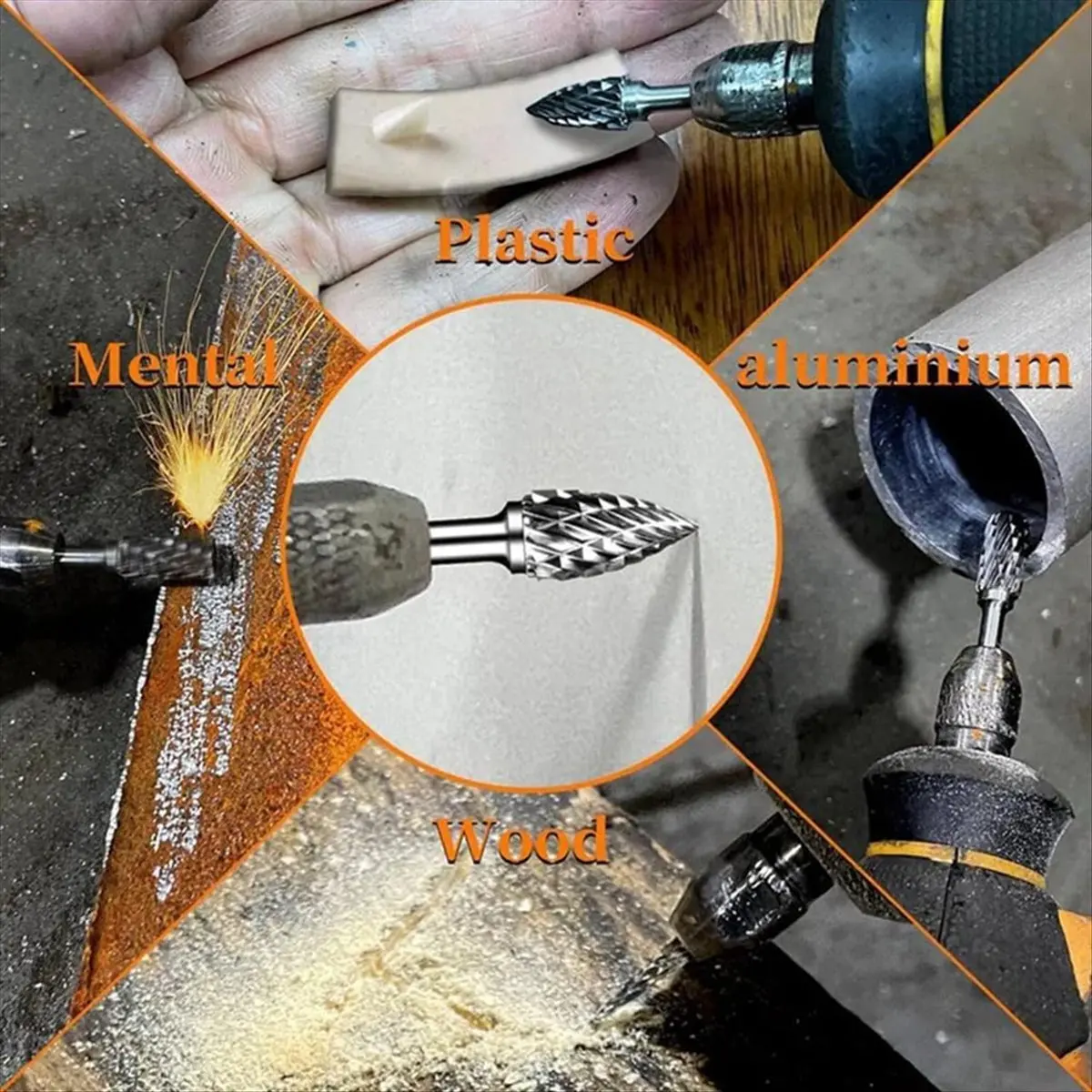 2025+ Carbide Burr Set 1/8 Inch Shank Die Grinder Rotary Tool Rasp Bits Accessories for Woodworking Drilling Carving Engraving