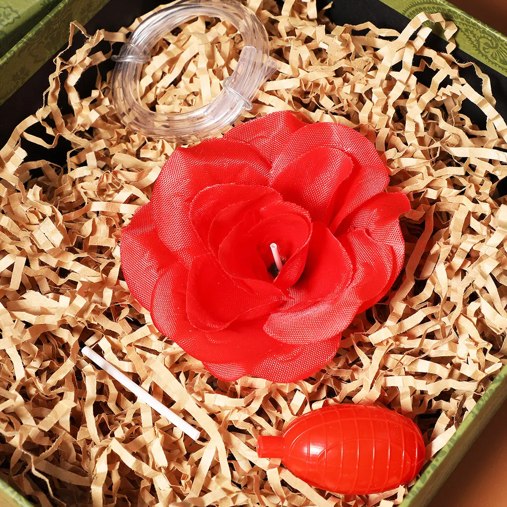 

2Pcs Prank Squirt Rose Realistic Artificial Flower Best for April Fool Day Halloween Squirting Water Red Rose Set