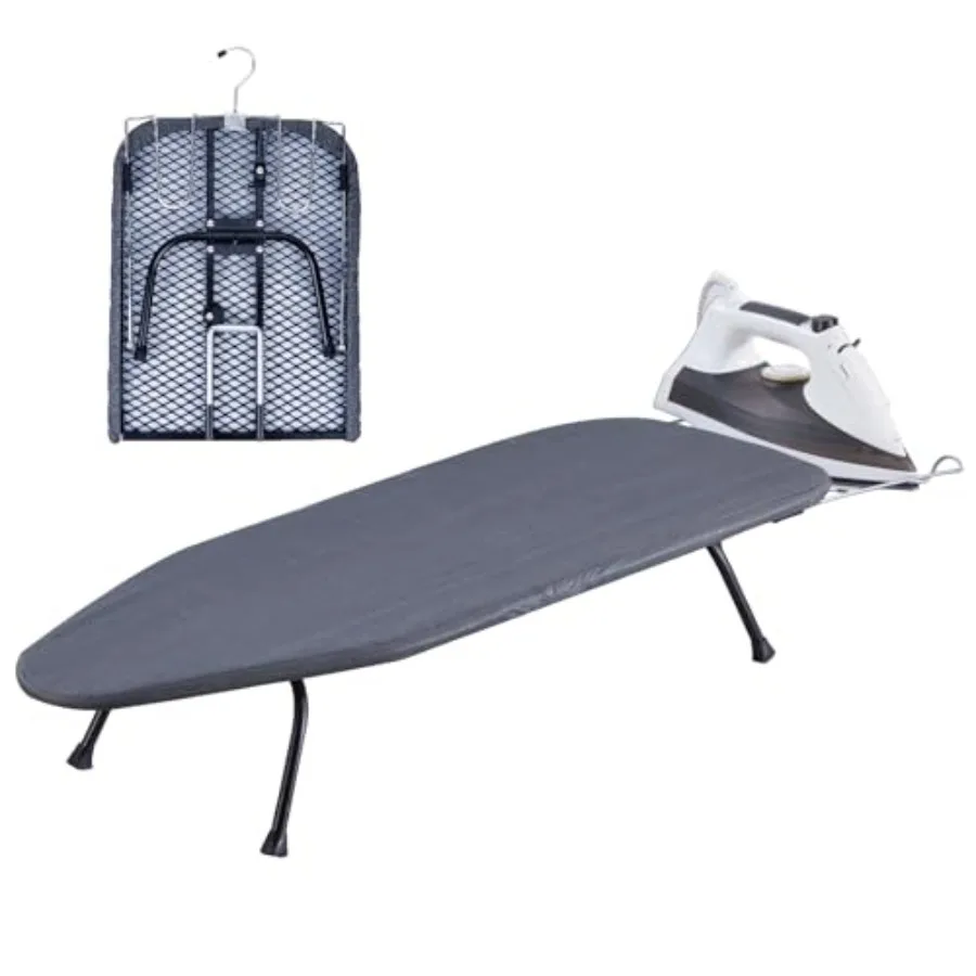 

Foldable Table Top Ironing Board with Iron Rest, Portable Ironing Board Small with Heat Resistant Cotton Cover, Mini Iron Board