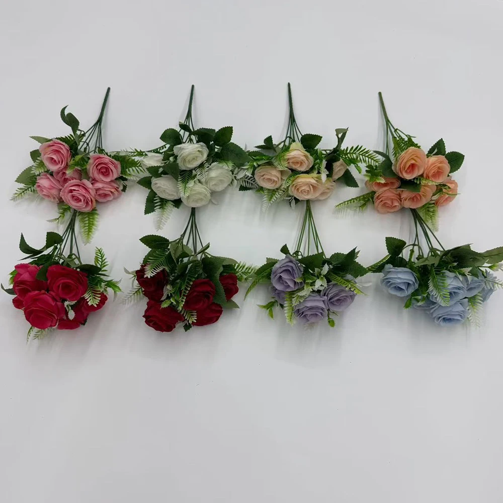 20pcs Small Artificial Rose Bouquet Home Decoration 6 Artificial Rose Bouquet Suitable for Wedding Decoration, Gardening Scenery