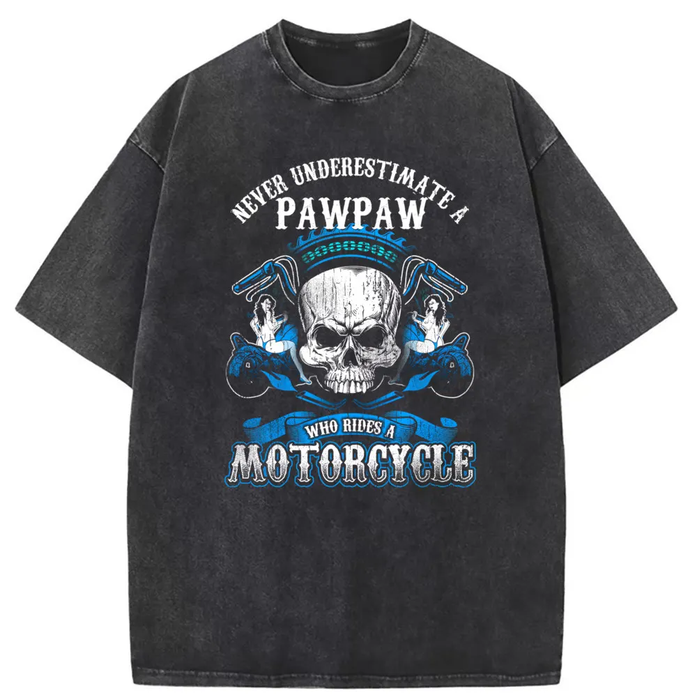 Motorcycle Gothic Tshirt Washed 2023 Discount Crazy Vintage Sweatshirts Adult Long Sleeve Cool Funny Design Tops Tee