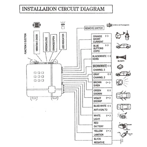 Imagen 2 del producto Sistema de seguridad Universal para vehículos, alarma antirrobo, protección antirrobo, 2 controles remotos con arnés de cableado de sirena programable