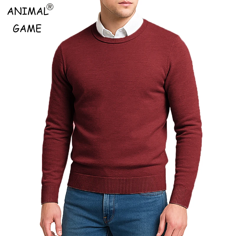 

Autumn Mens Crewneck Pullover Sweater Casual Long Sleeve Knit Sweaters Slim Lightweight Business Casual Pullovers Outerwear