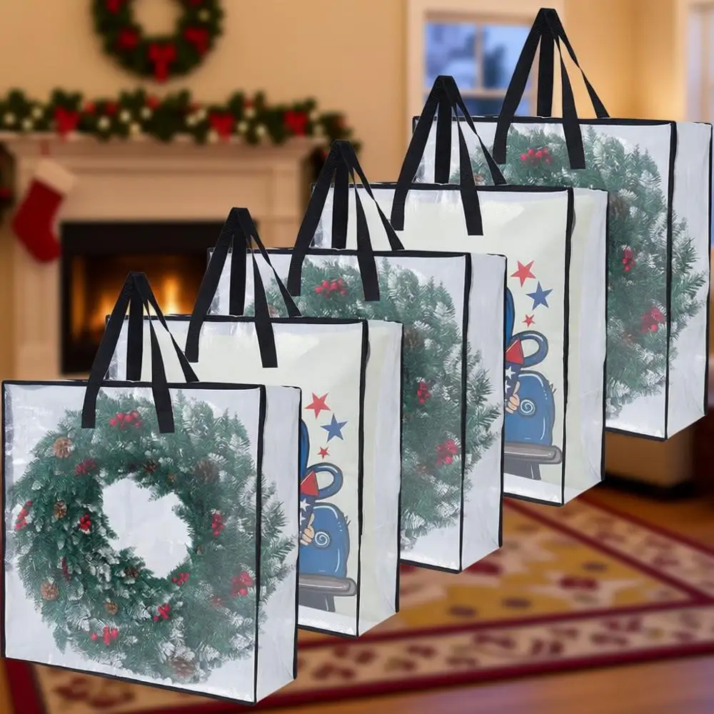 

Набор из 5 прозрачных сверхпрочных мешков для хранения, вместимостью 25 галлонов, идеально подходят для переезда, хранения венков, использования под кроватью и для студенческих переездов.