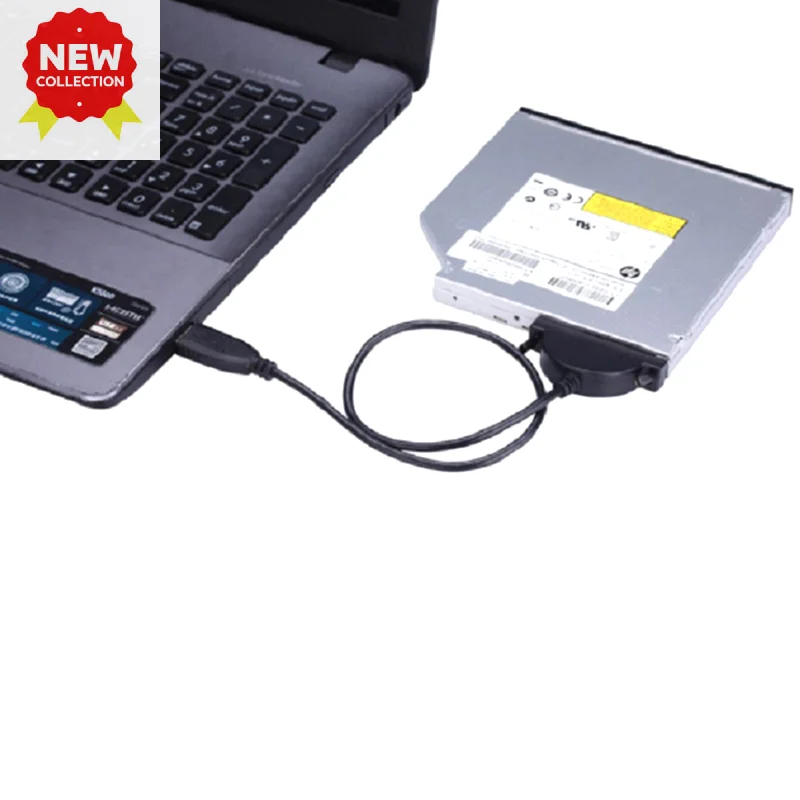 Hot 1Pcs USB 2.0 To Mini Sata II 7+6 13Pin Adapter For Notebook CD/DVD ROM Slimline Drive Converter Cable Screws Steady Style